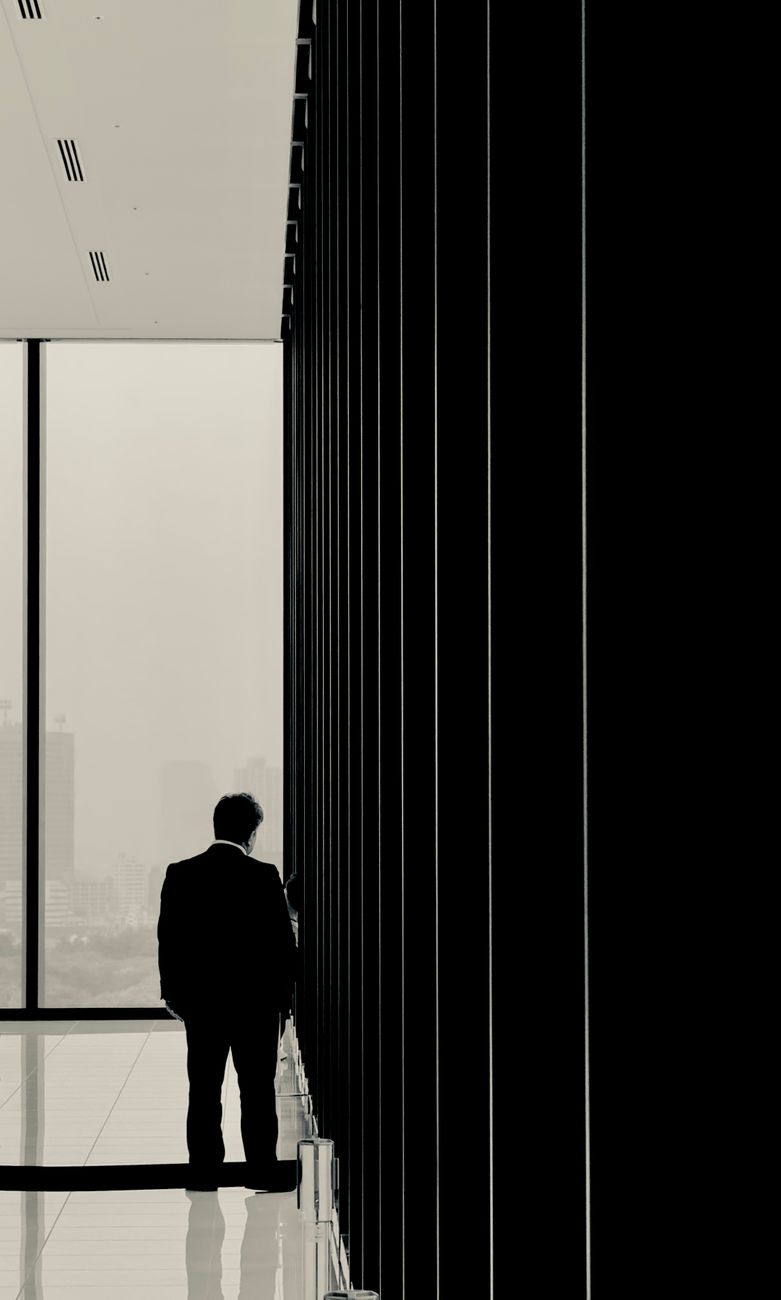 Zenith mindful CEO contemplating deep focus and business performance